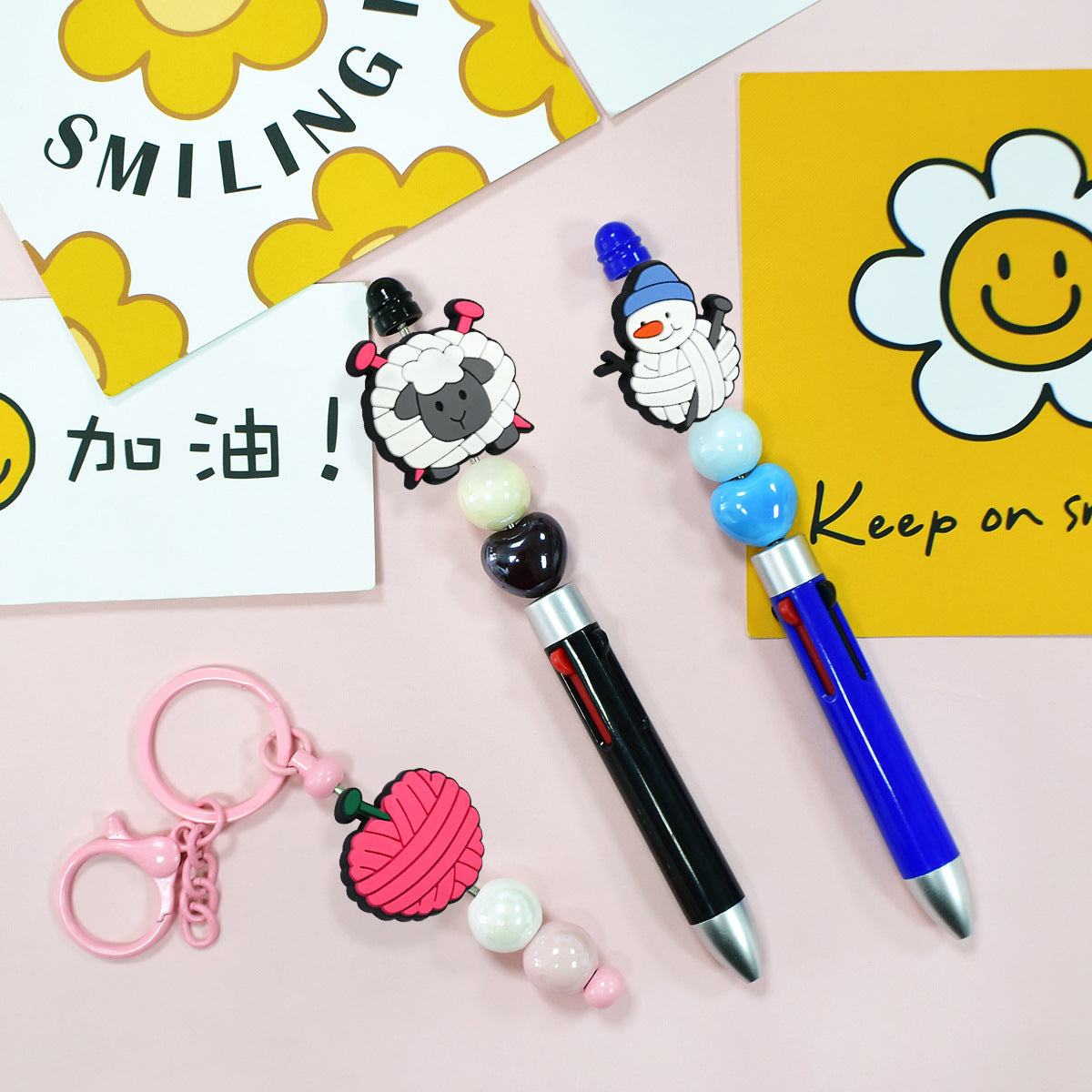 Wholesale Random 100pcs  Creative cartoon wool animal soft glue beads